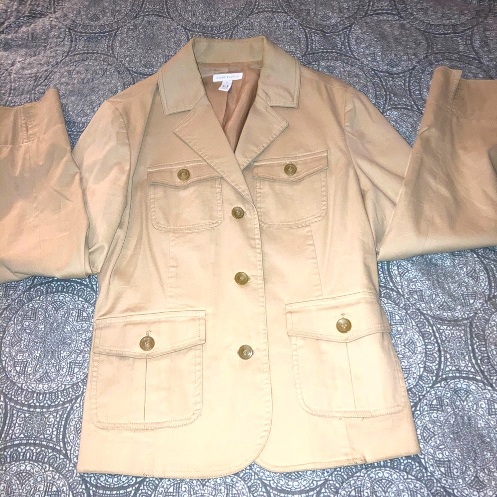 Silk Lined Tan/Creme Blazer